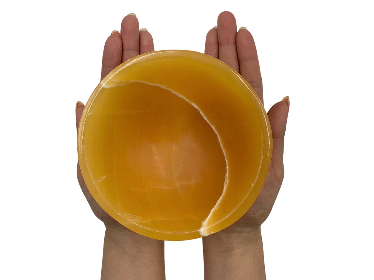 Orange Calcite CIrcular Bowl