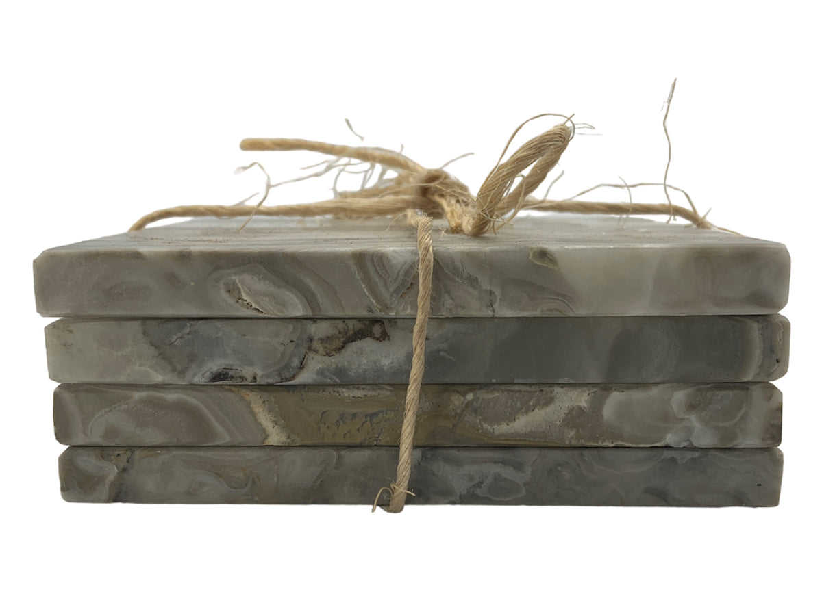 Gray Onyx Square Coaster Set