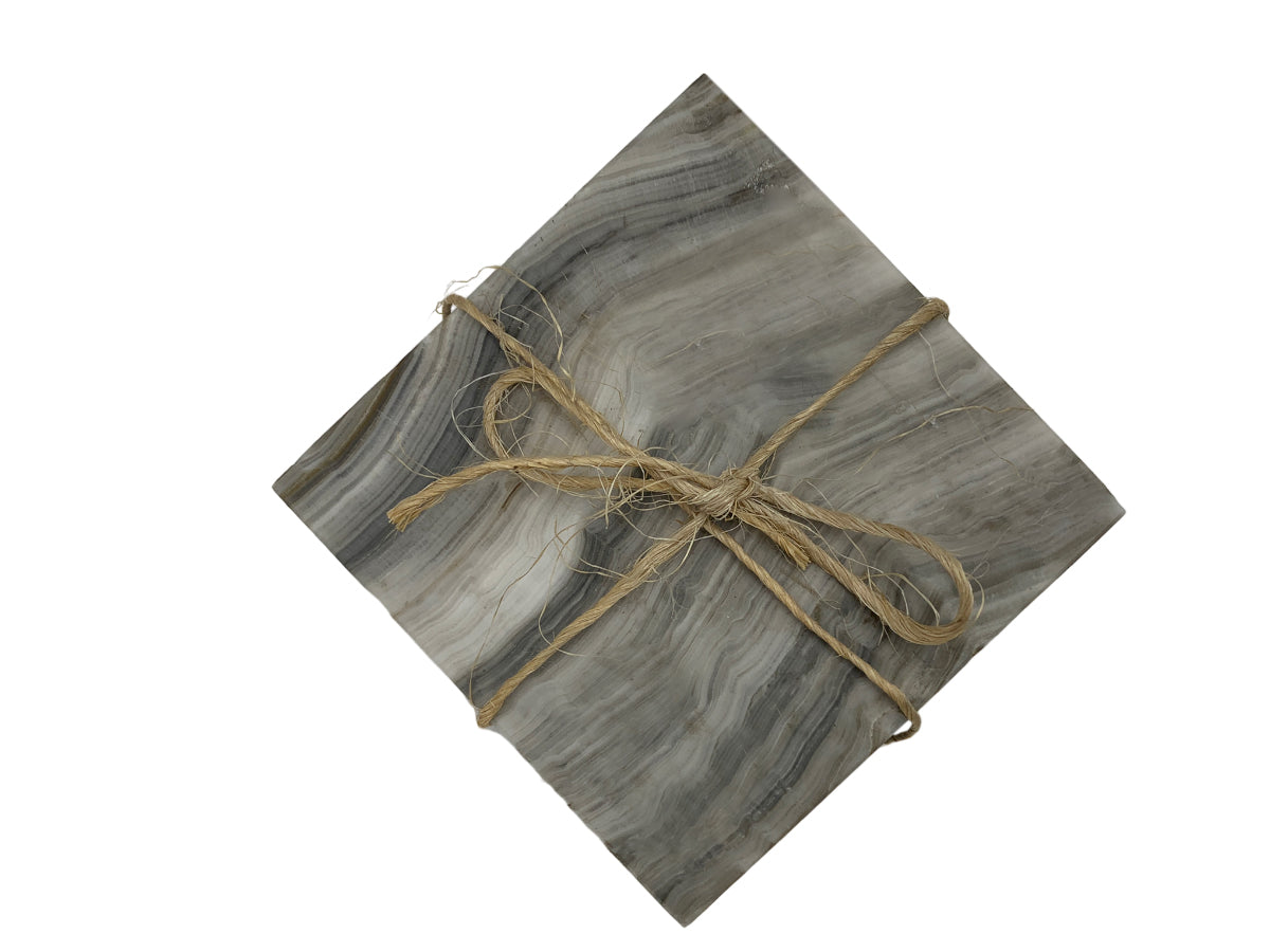 Gray Onyx Square Coaster Set