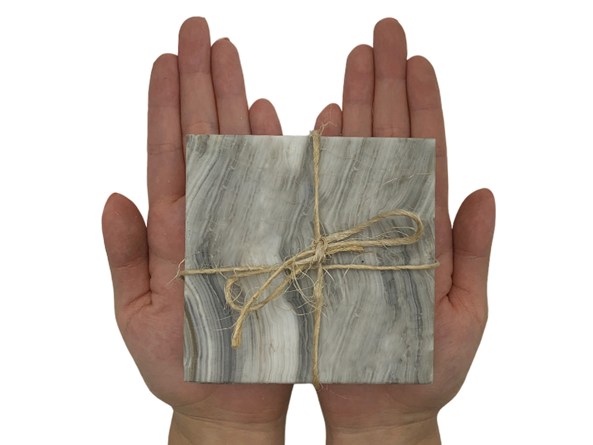 Gray Onyx Square Coaster Set