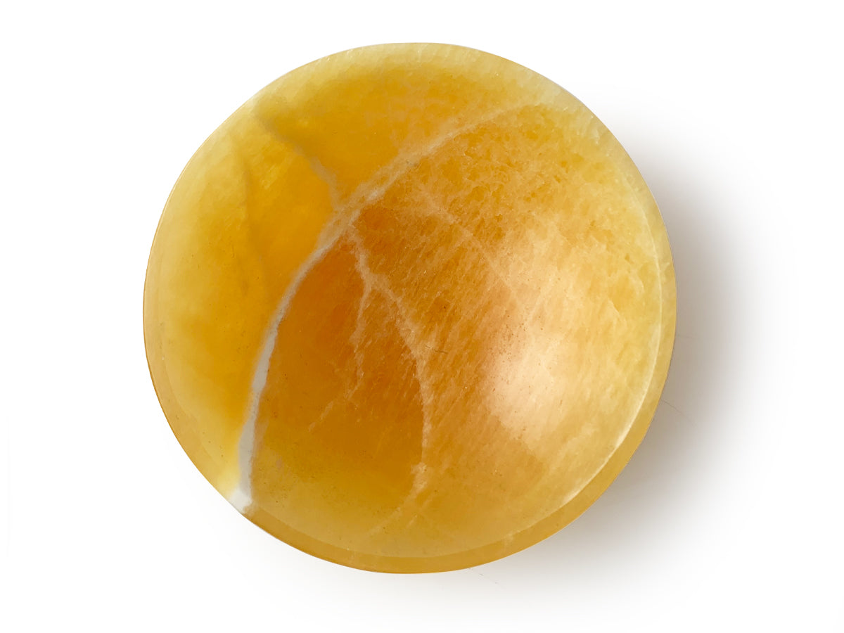 Orange Calcite CIrcular Bowl