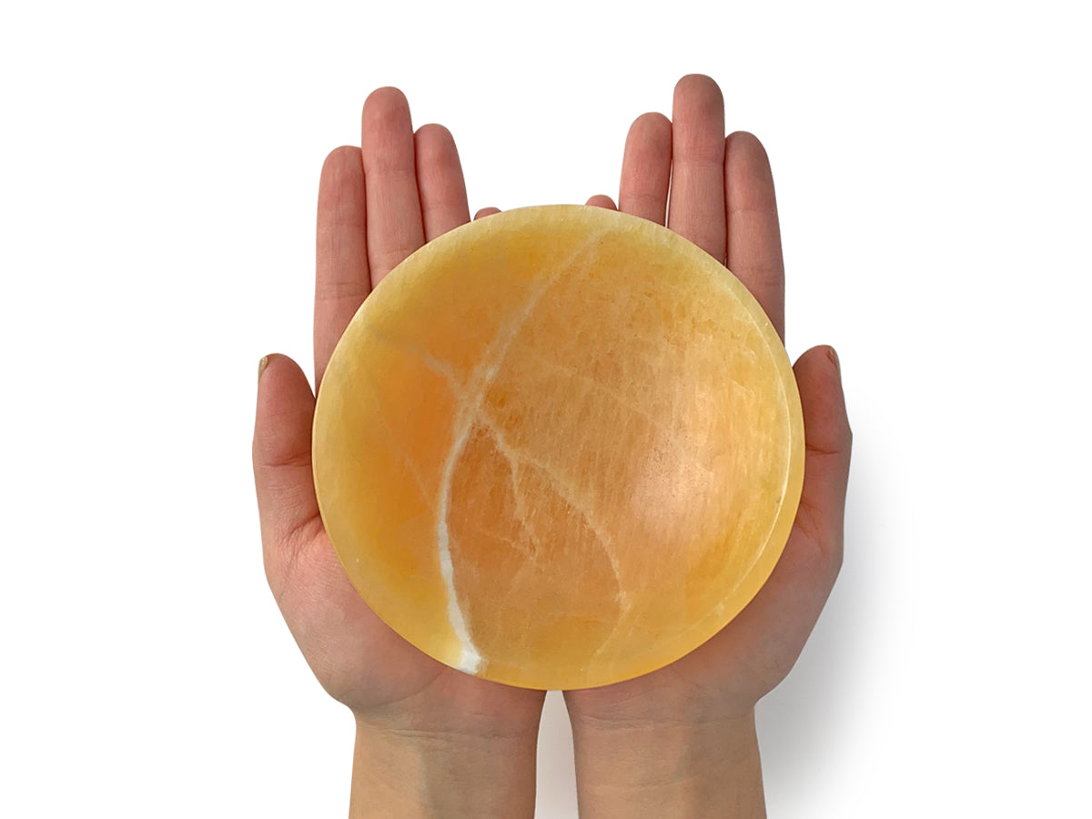 Orange Calcite CIrcular Bowl