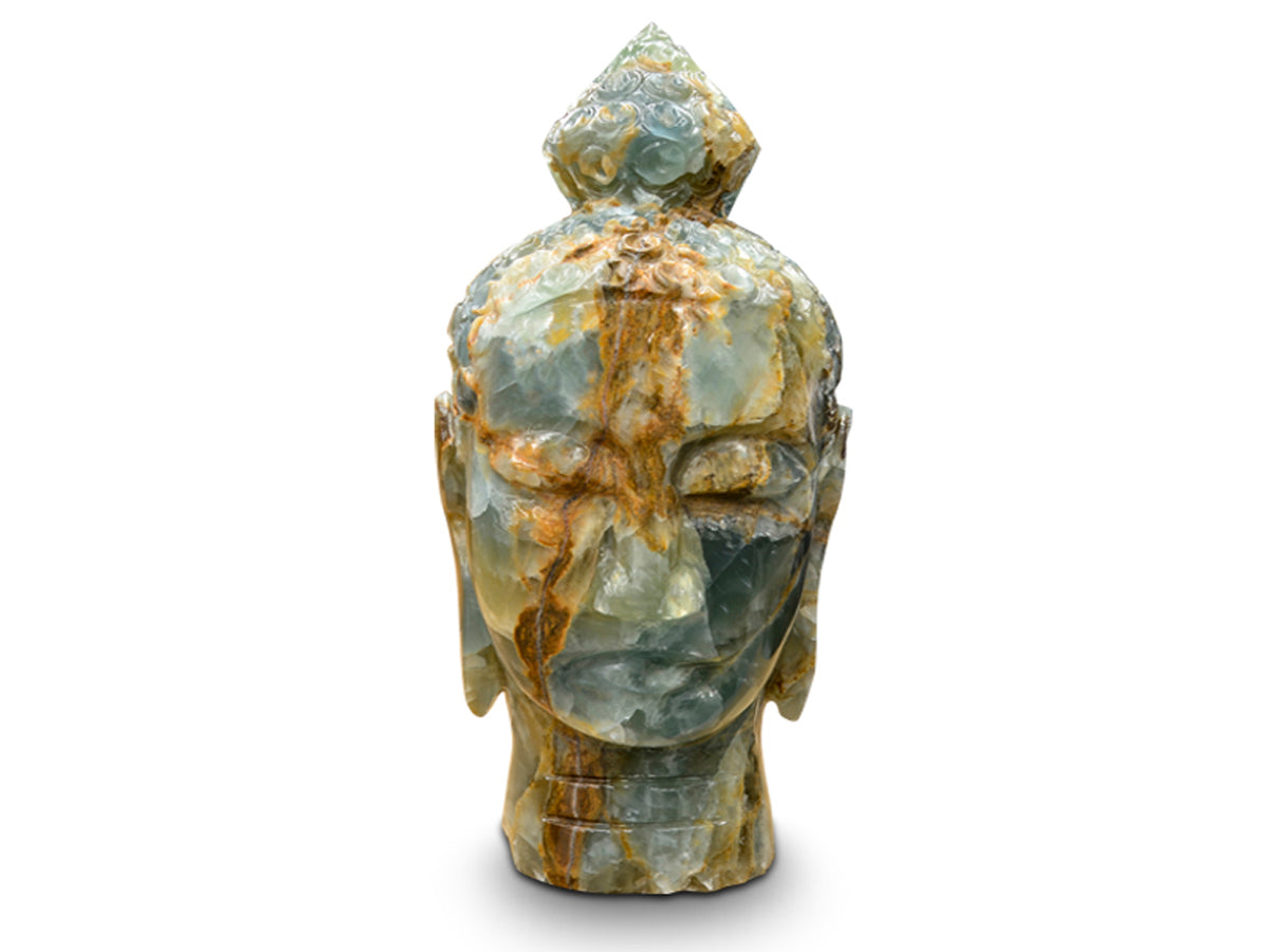 Blue Onyx Buddha Head