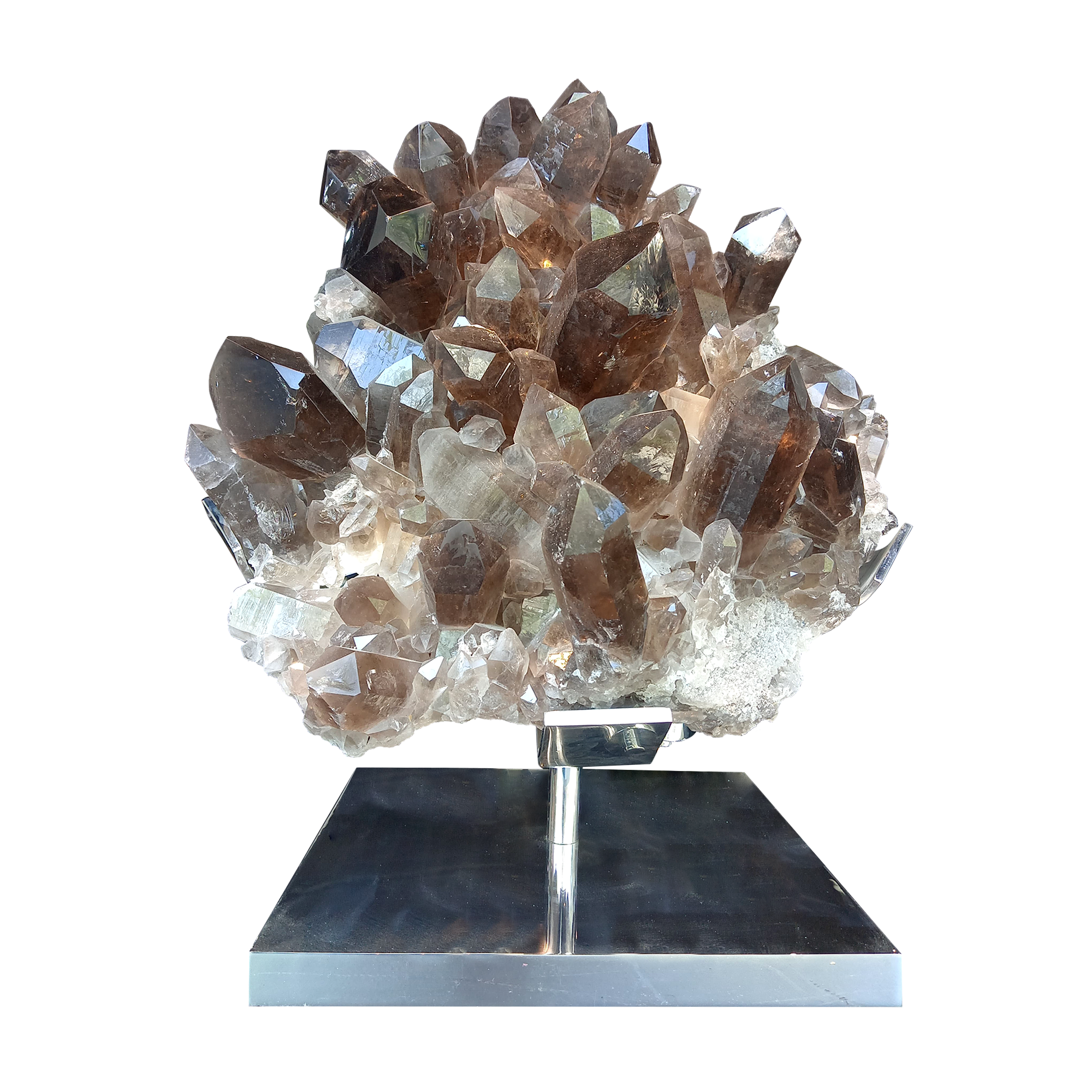 Smoky quartz points druzy 22x14x36 in.