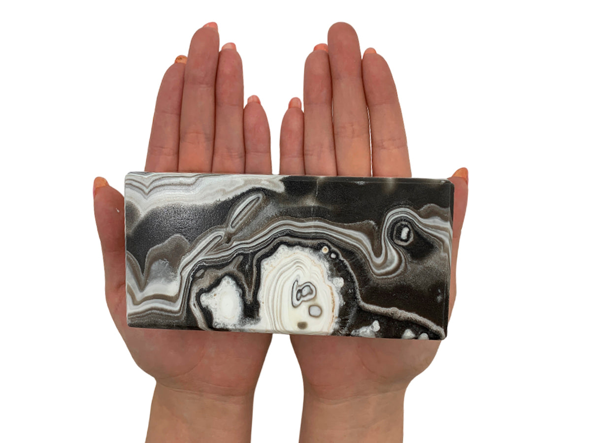 Zebra Onyx Prism Candle Holder