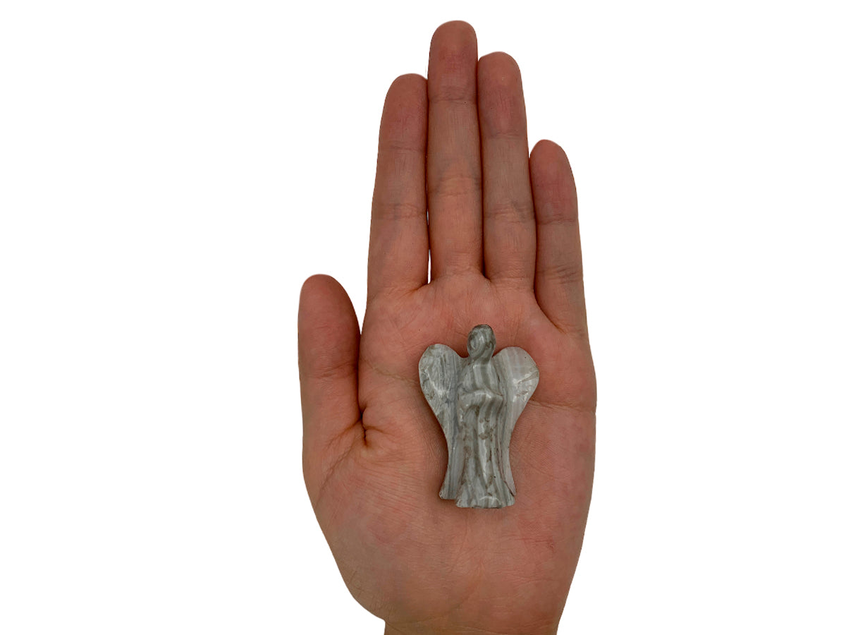 Gray Onyx Angel Polished