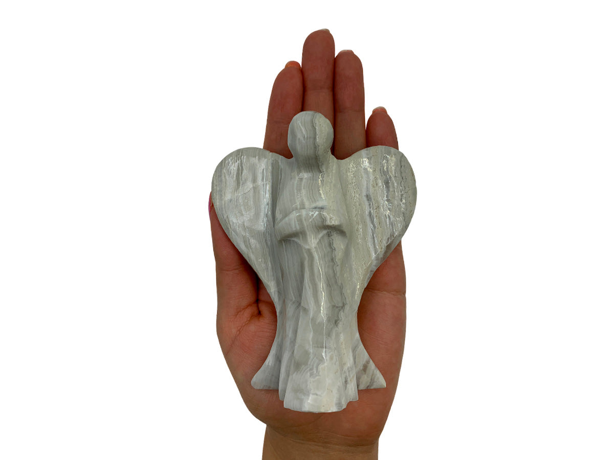 Gray Onyx Angel Polished