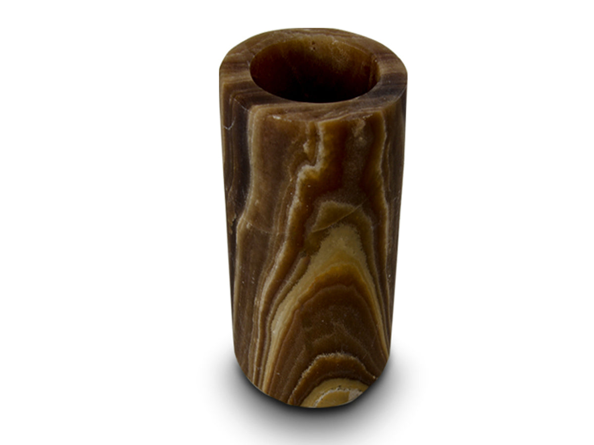 Brown Onyx Cylinder Candle Holder