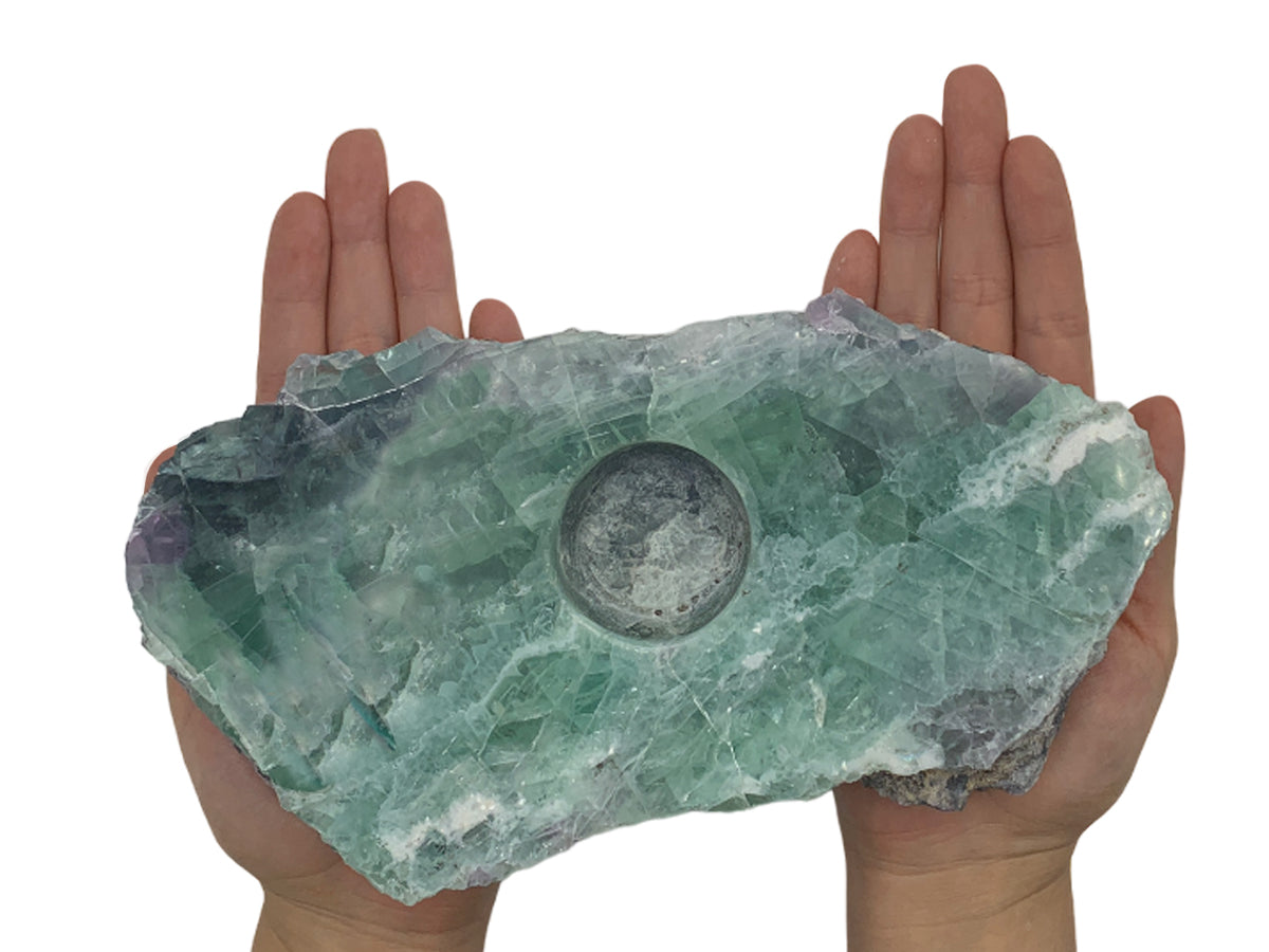 Rustic Fluorite Candle Holder