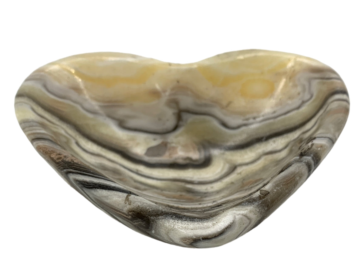 Zebra Onyx Heart Snack Bowl
