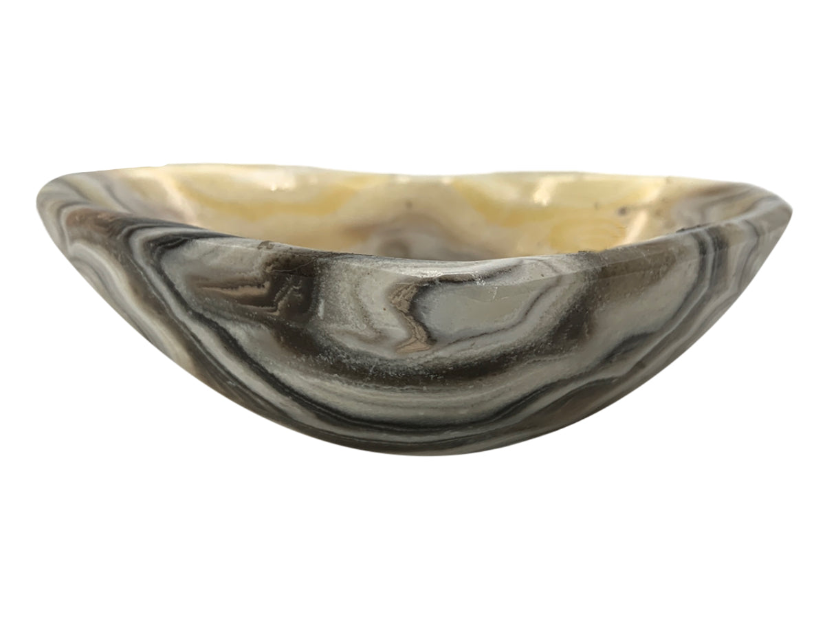Zebra Onyx Heart Snack Bowl