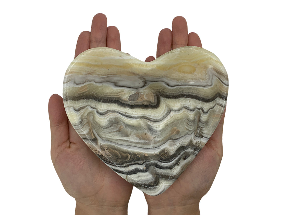 Zebra Onyx Heart Snack Bowl