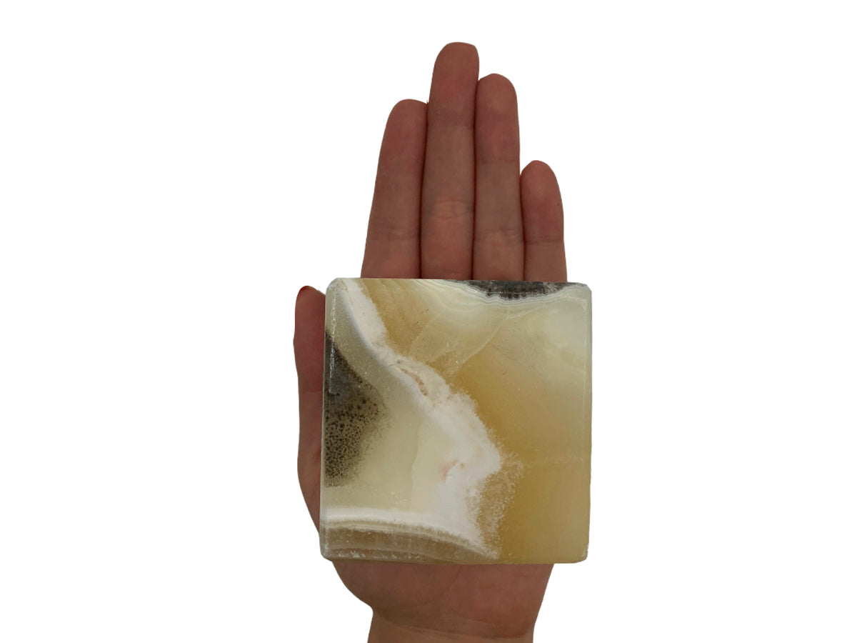 Zebra Onyx Prism Candle Holder