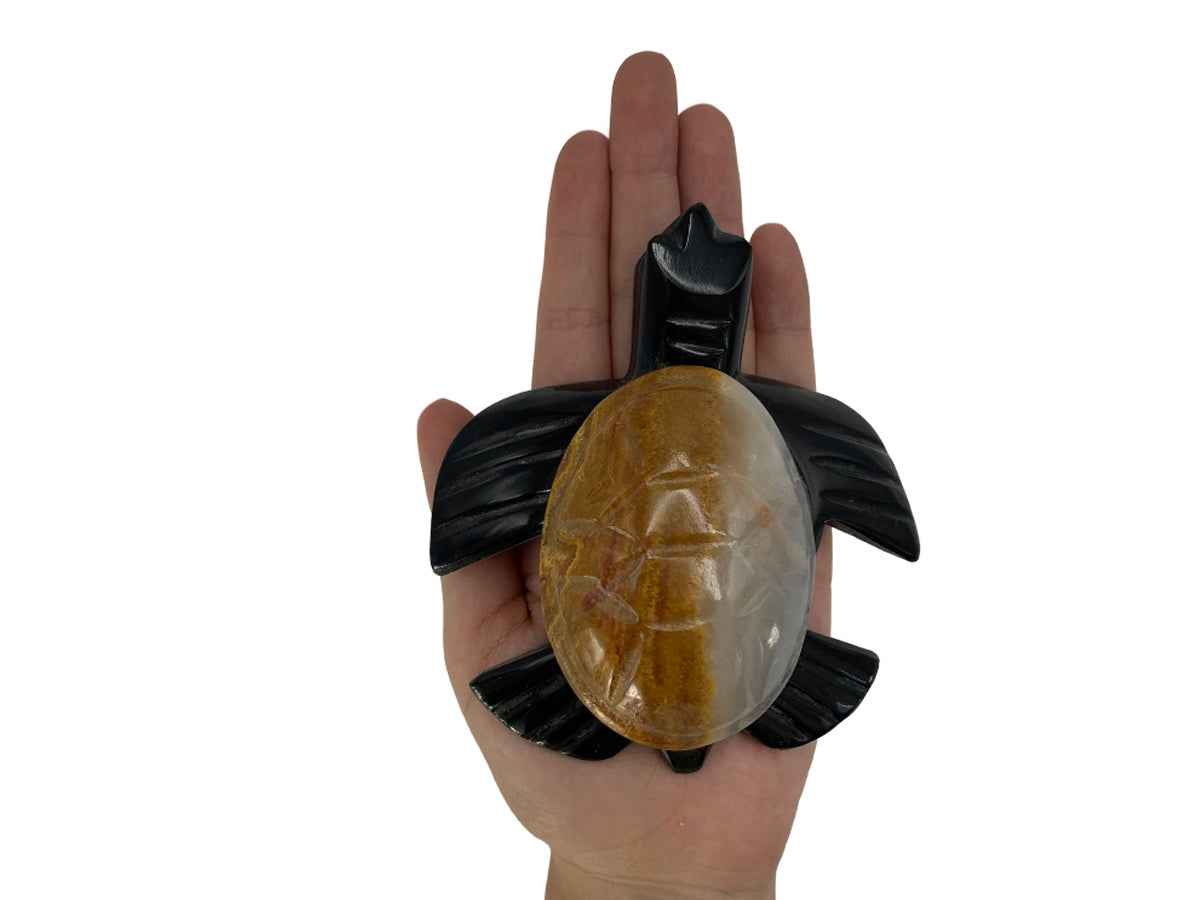 Medium Black Onyx Sea Turtle With Shell