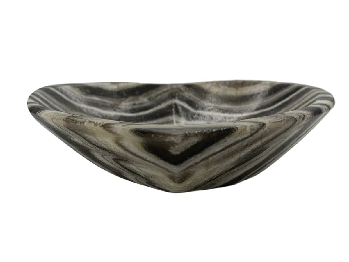 Zebra Onyx Heart Snack Bowl