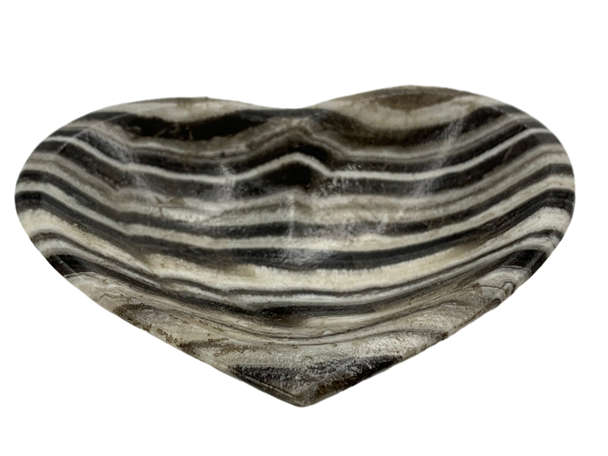 Zebra Onyx Heart Snack Bowl