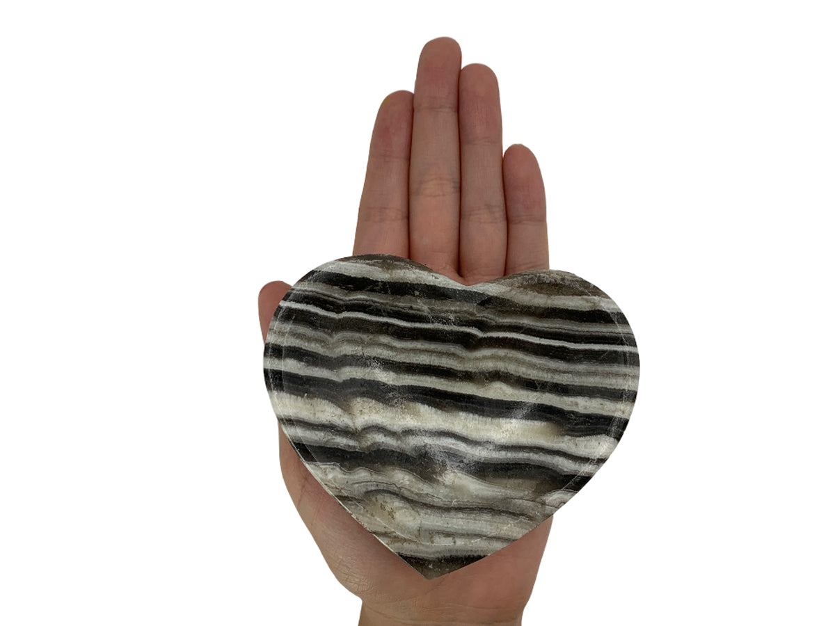Zebra Onyx Heart Snack Bowl
