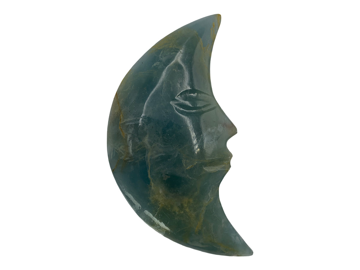 Blue Onyx Half Moon Face