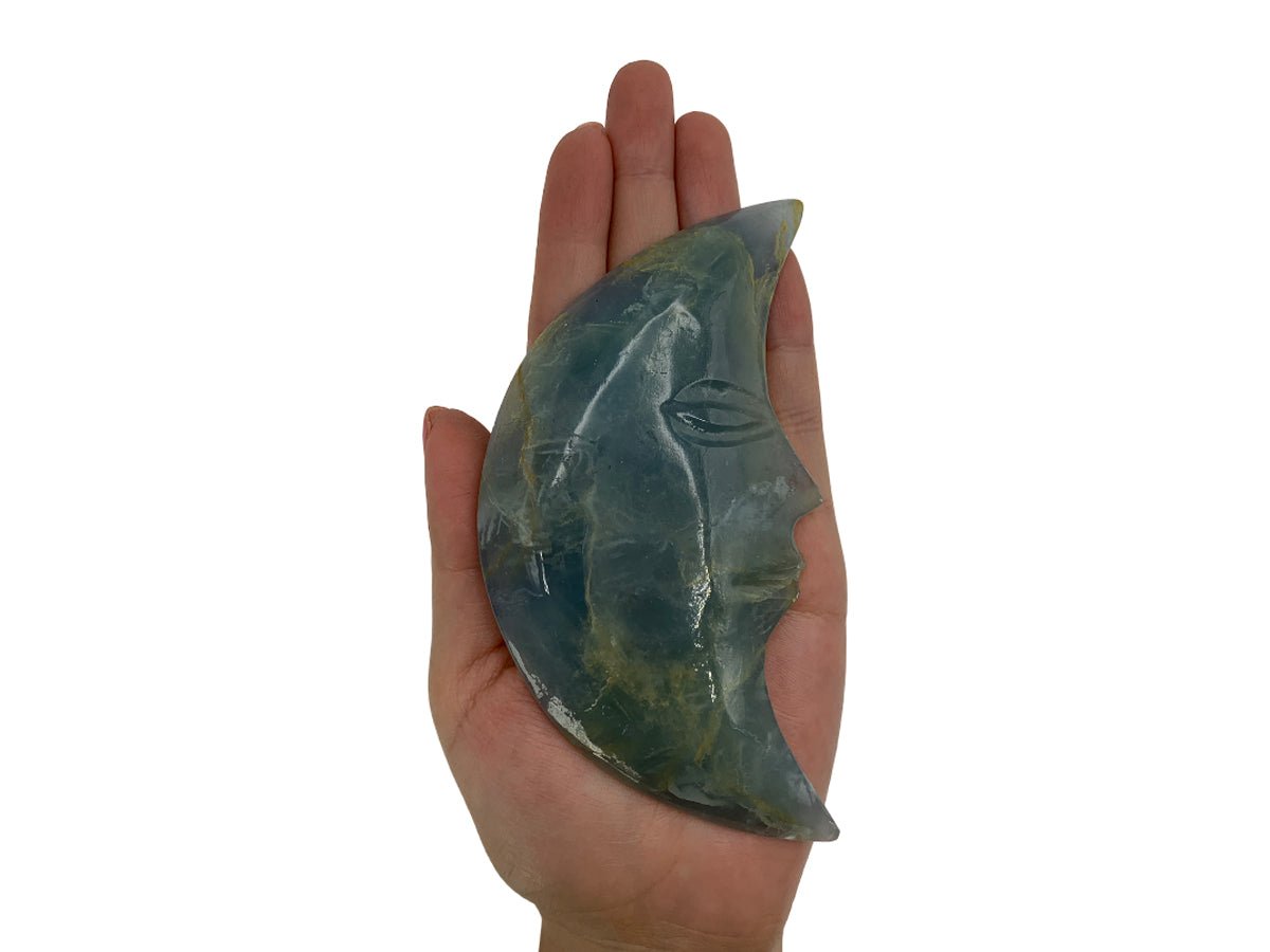 Blue Onyx Half Moon Face