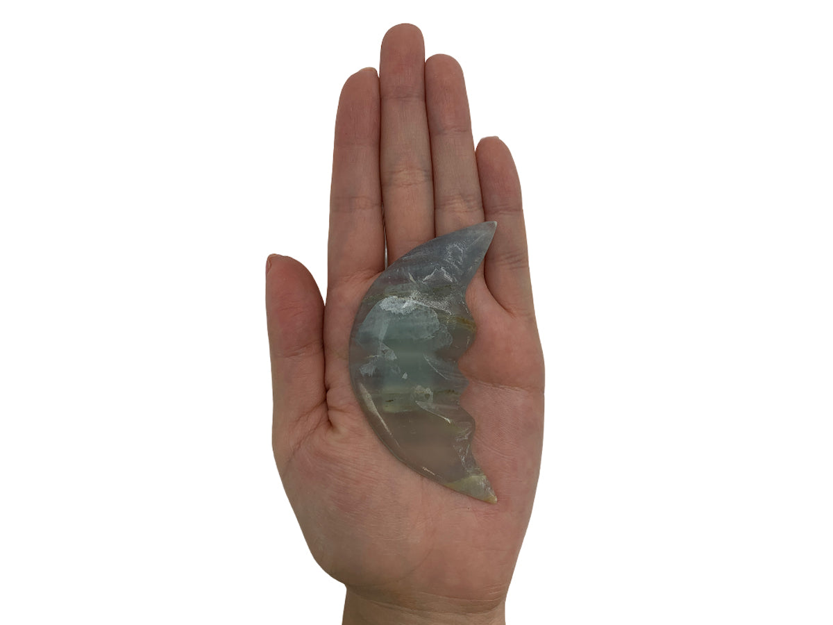 Blue Onyx Half Moon Face