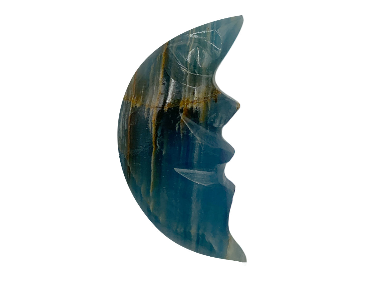 Blue Onyx Half Moon Face
