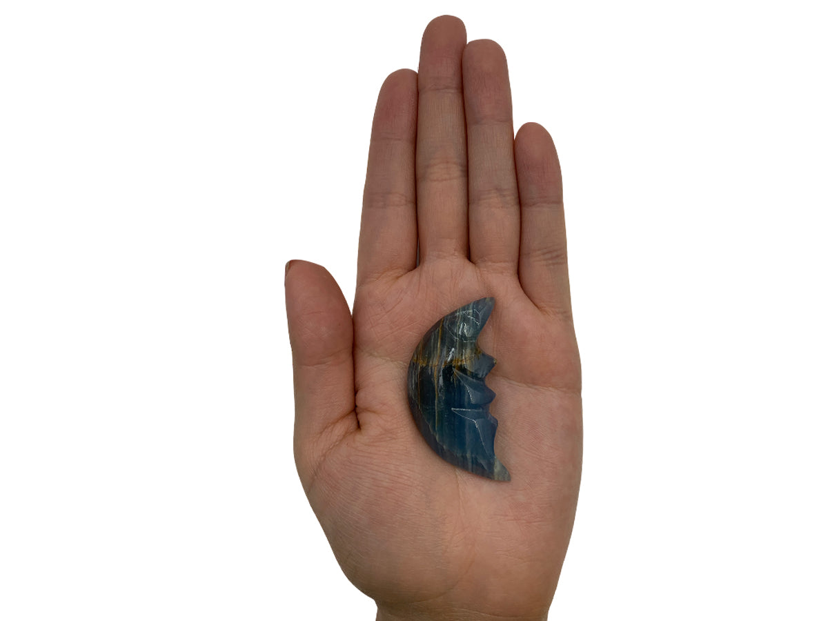 Blue Onyx Half Moon Face