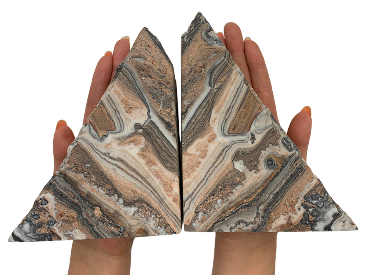 Gray Zebra Onyx Bookend