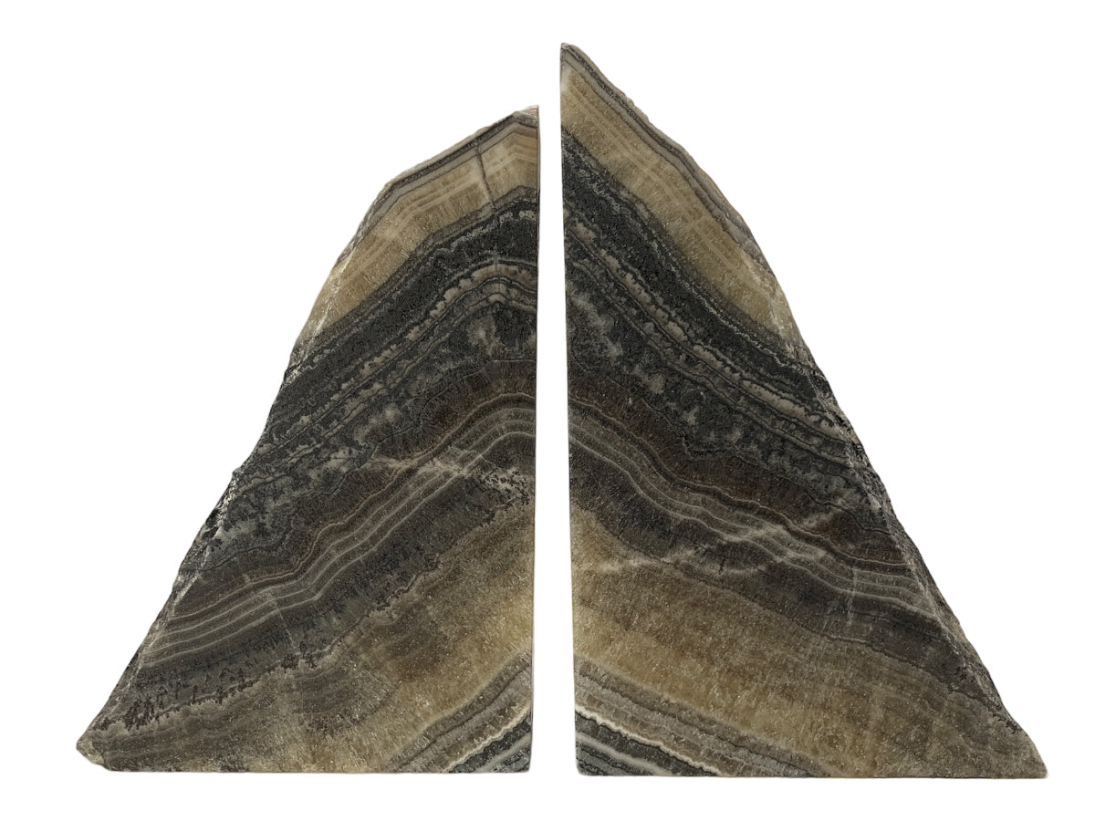 Gray Zebra Onyx Bookend