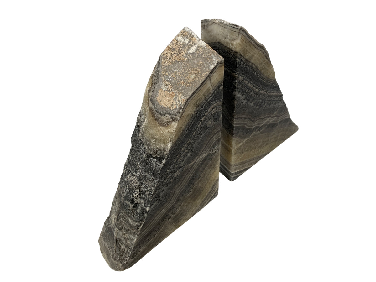 Gray Zebra Onyx Bookend