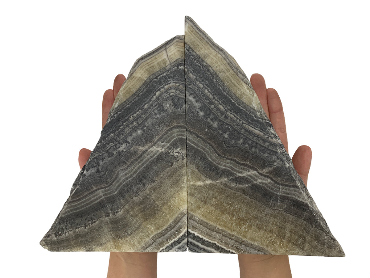 Gray Zebra Onyx Bookend