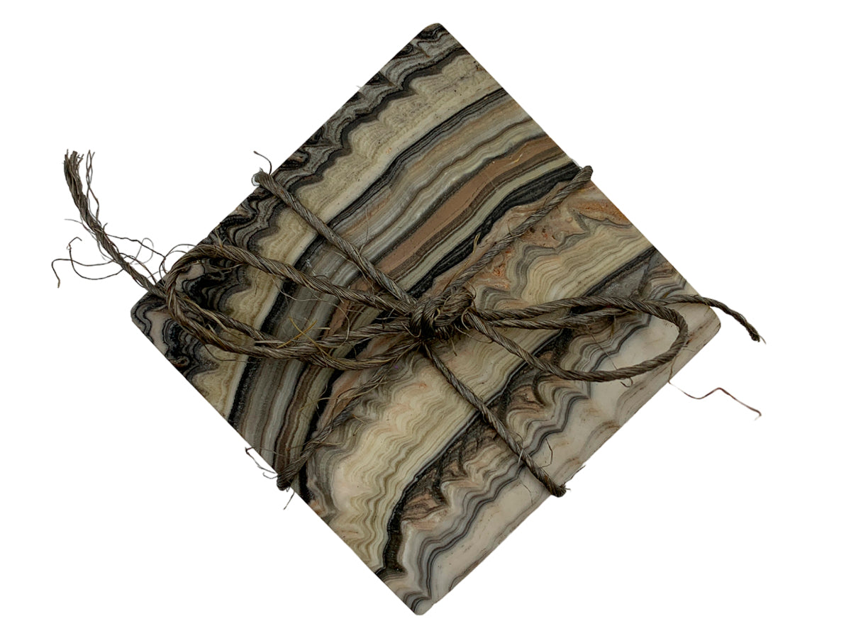 Gray Onyx Square Coaster Set