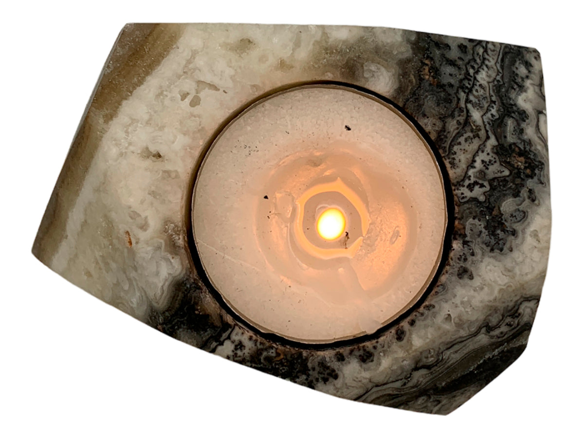 GrayZebra Onyx Faceted Candle Holder