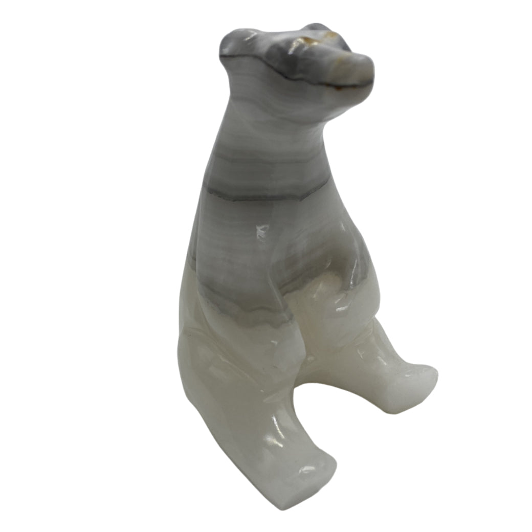 White Onyx Sitting Polar Bear