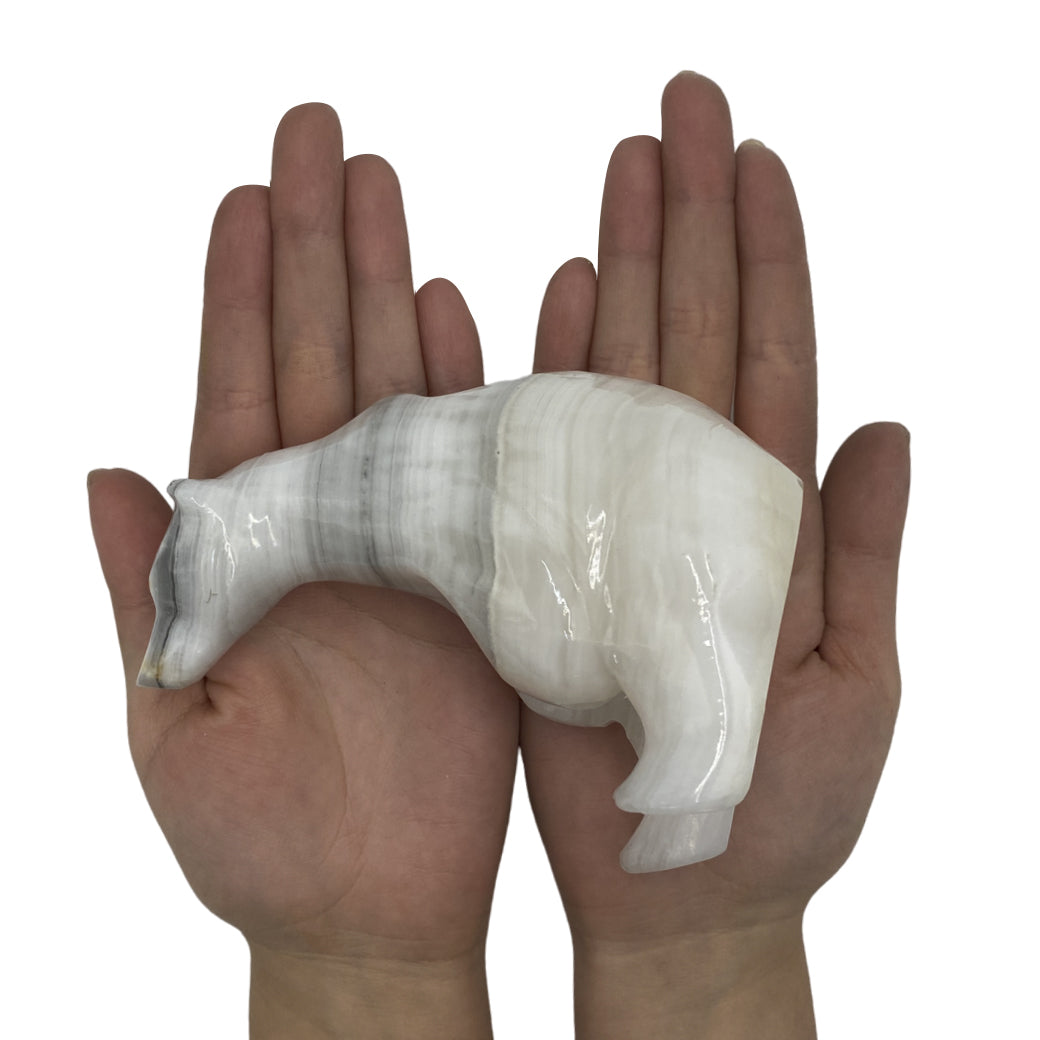 White Onyx Sitting Polar Bear