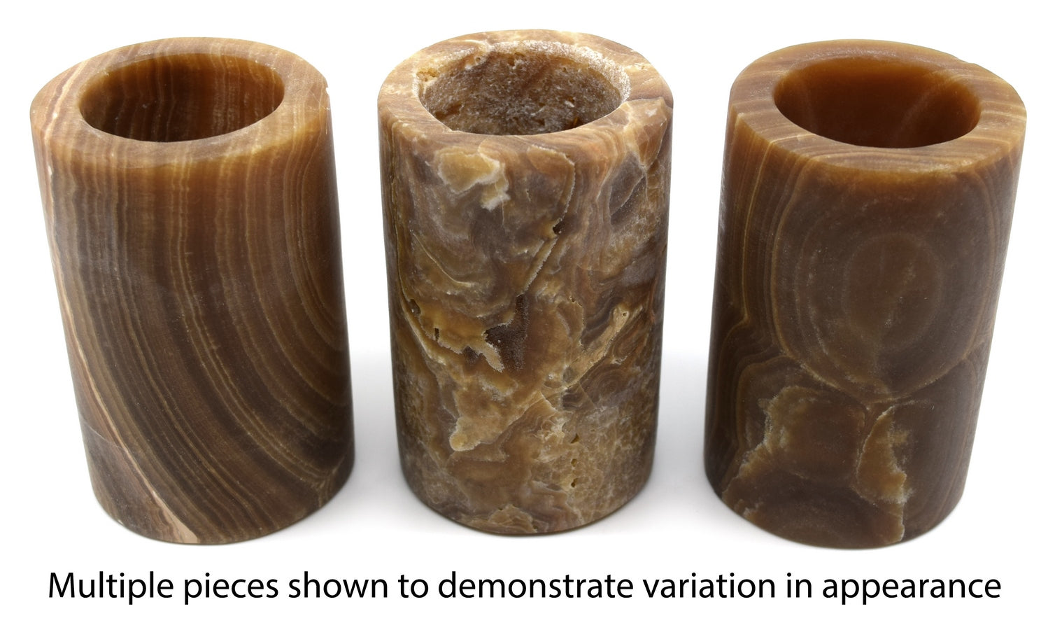 Brown Onyx Cylinder Candle Holder