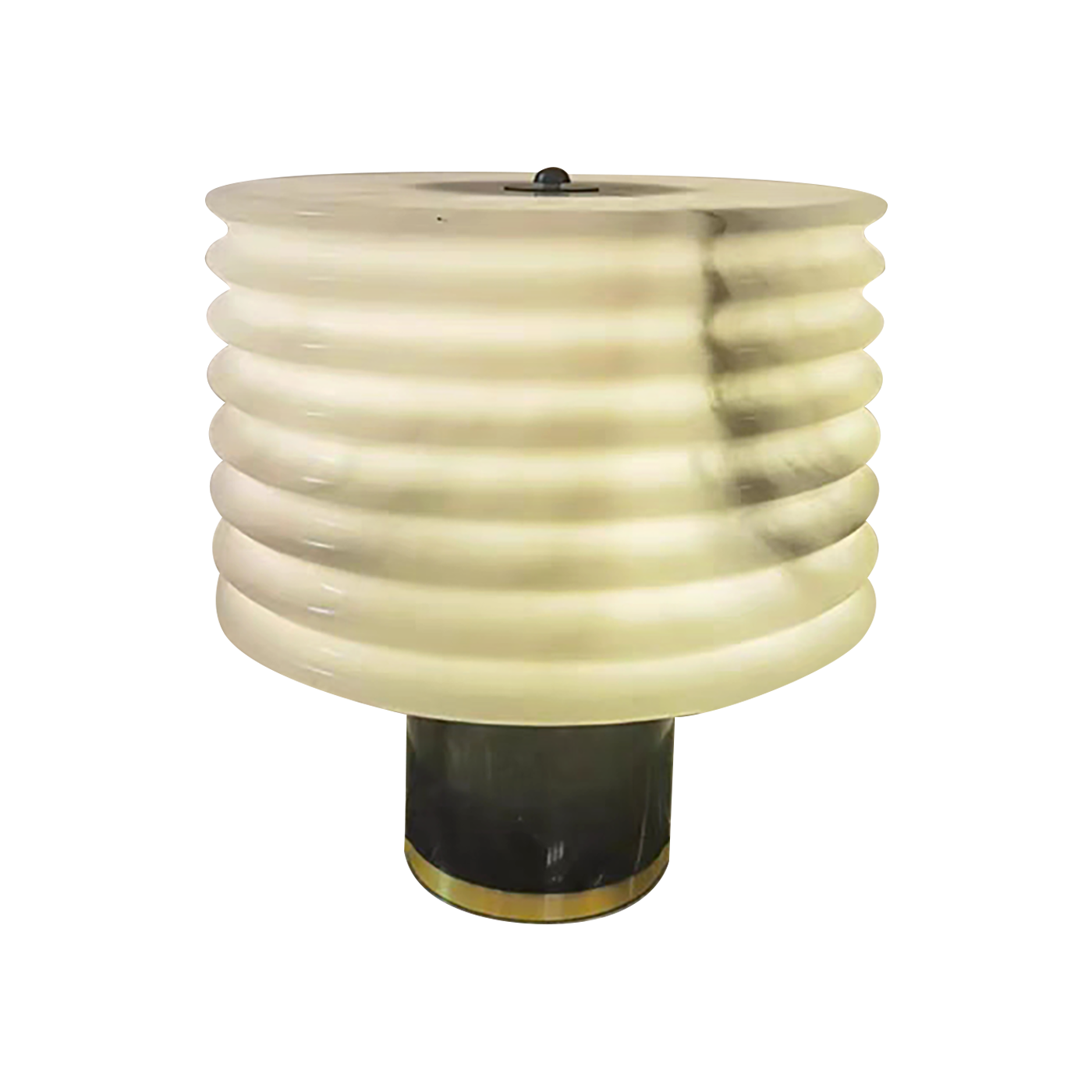 Cylindrical Base Marble Lamp With Lampshade 35X41 Cm