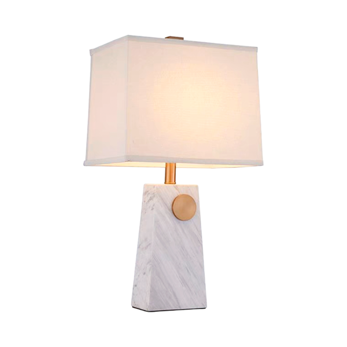 Prism Marble Lamp With Metal Support And Shade 34X63 Cm