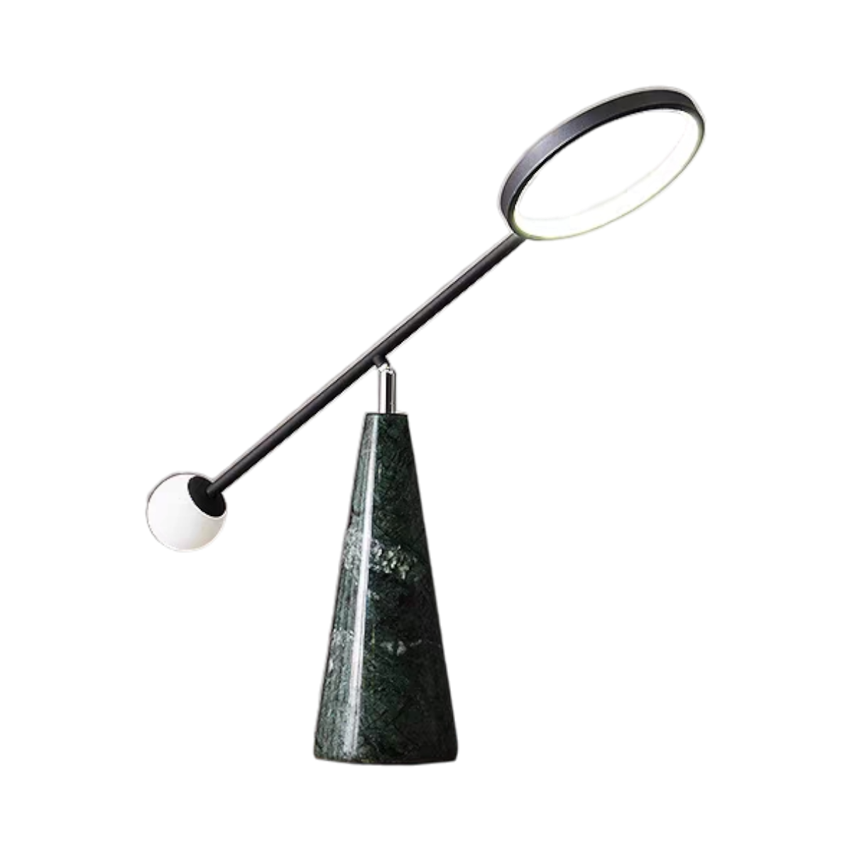 Cone Base Marble Lamp With Metal Support 73X38 Cm