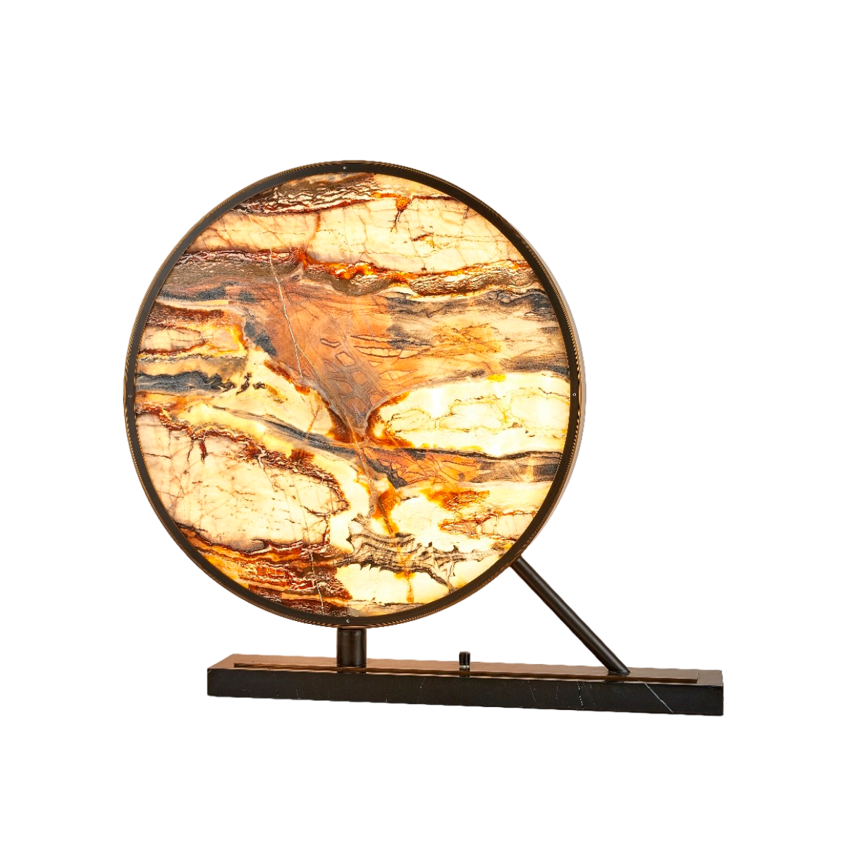 Circular Danburite Lamp With Copper Base And Support 80X69.5 Cm