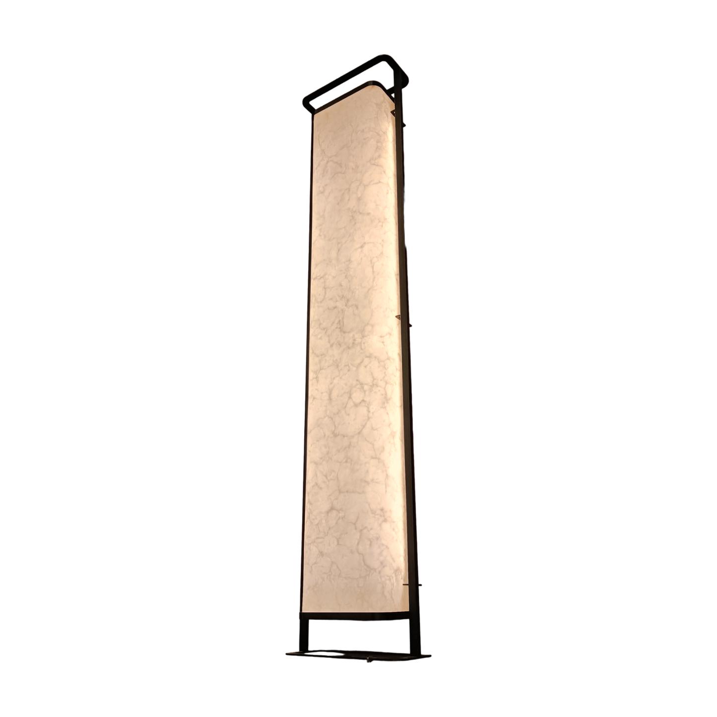Rectangular Alabaster Lamp With Stainless Steel Support 25X12X12 Cm