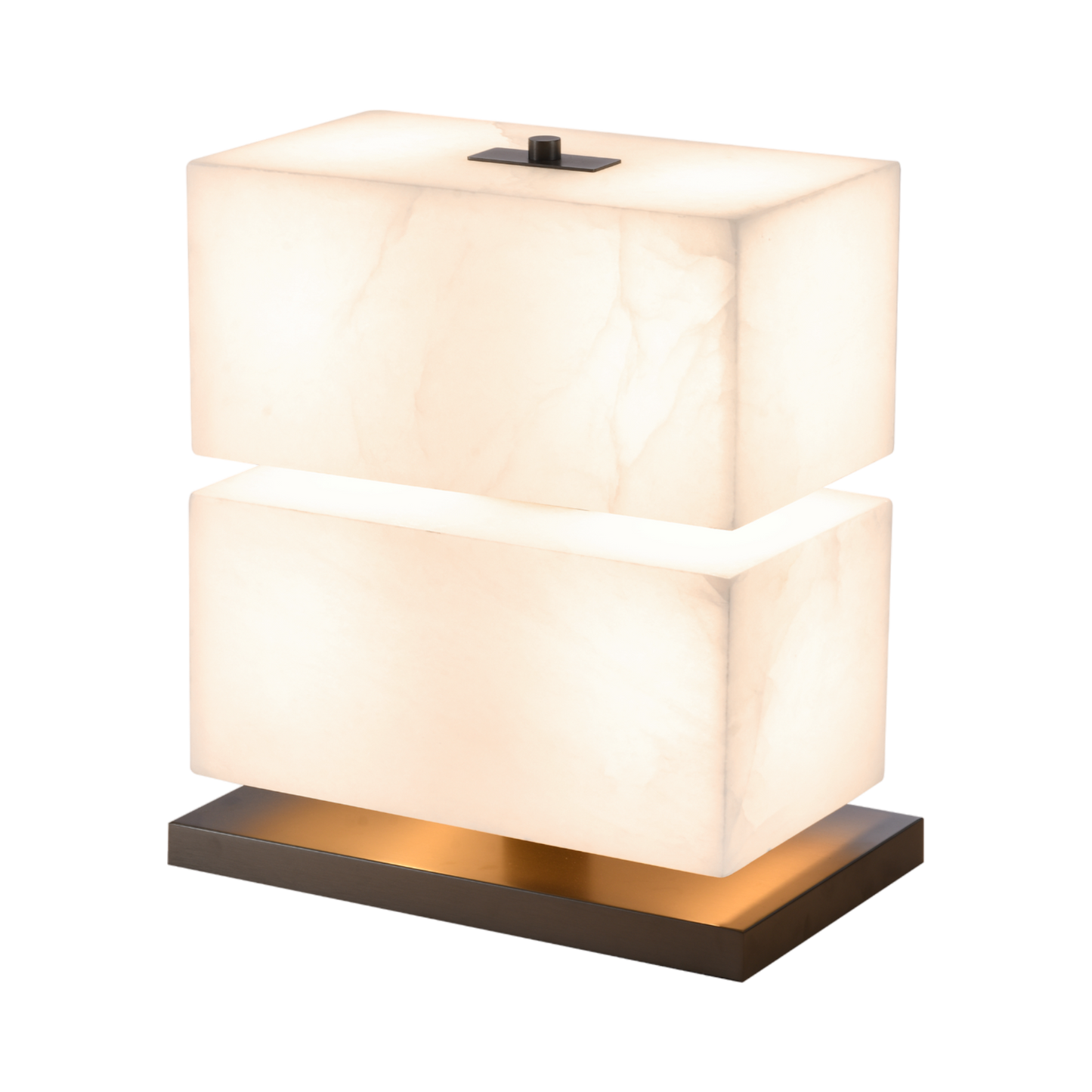 Prism Alabaster Lamp With Stainless Steel Base And Support 32X19X35 Cm