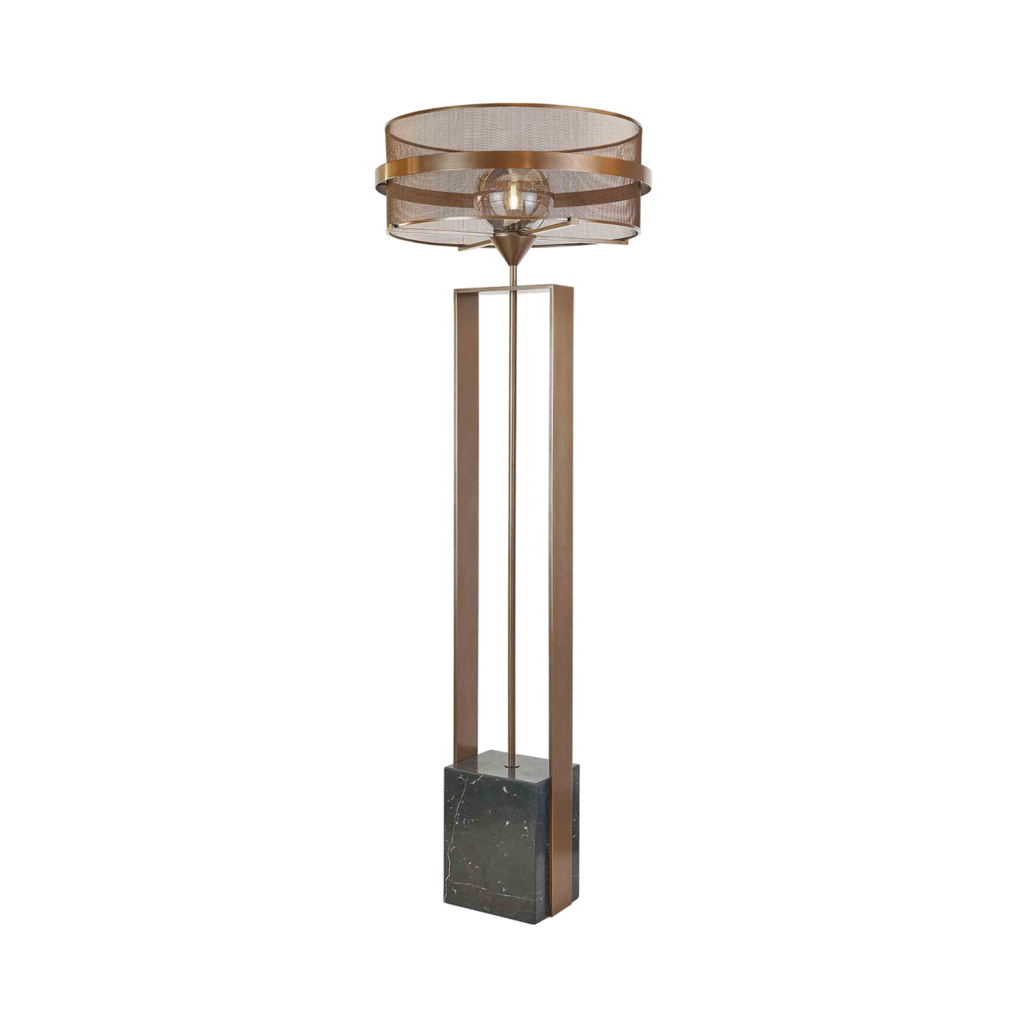 Square Marble Lamp With Stainless Steel Support And Shade 70X200 Cm