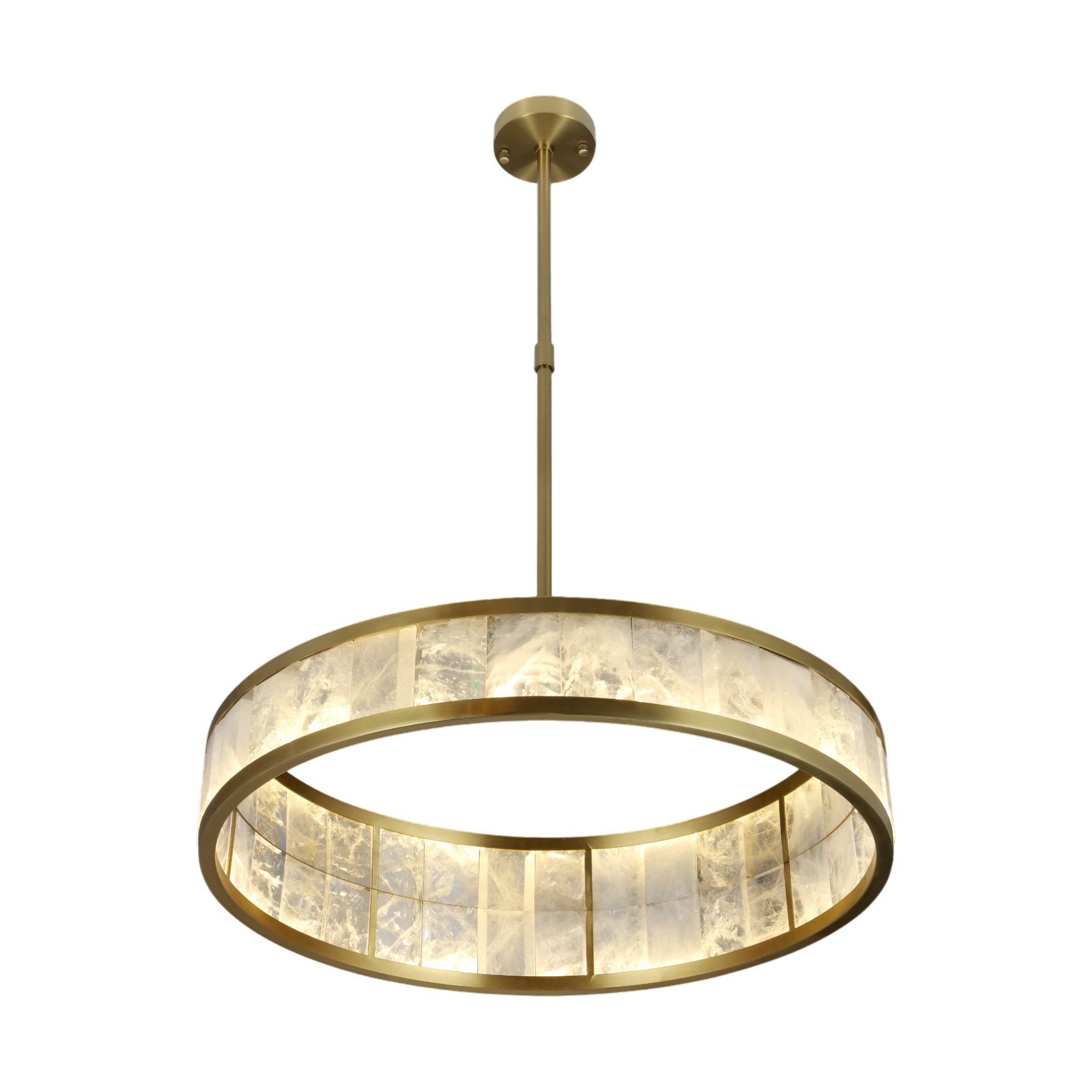 Circular Hanging Lamp With Metal Support  75 Cm