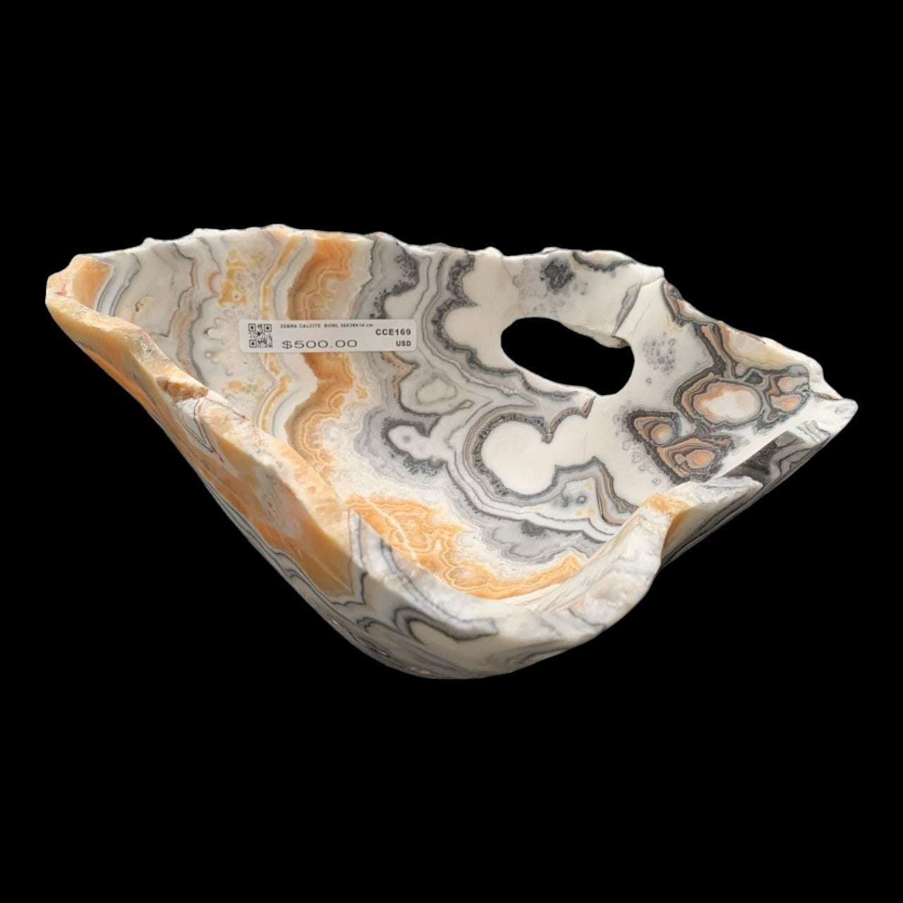 Zebra Calcite Bowl CCE169