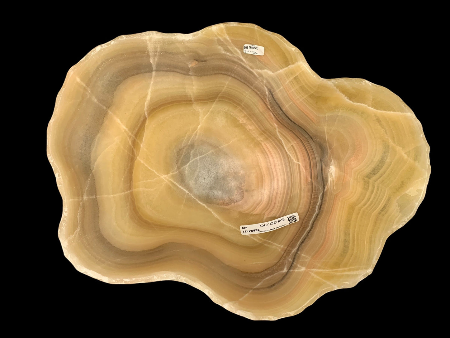 Extra Zebra Onyx Decorative Bowl ZBRM1472