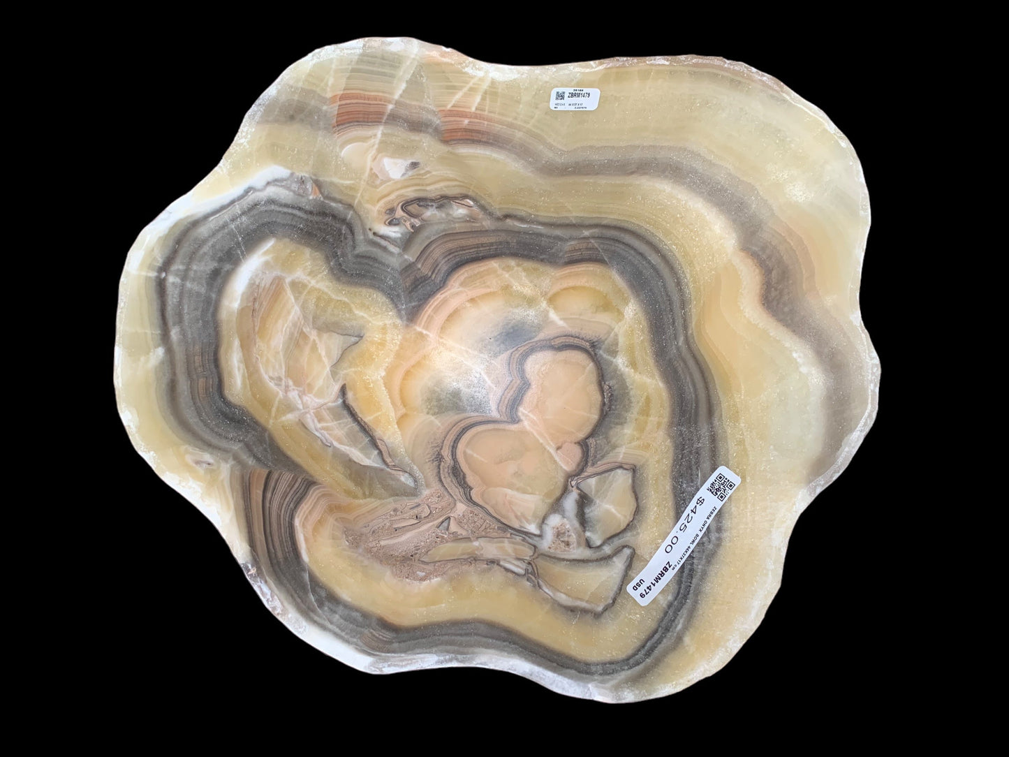 Extra Zebra Onyx Decorative Bowl ZBRM1479