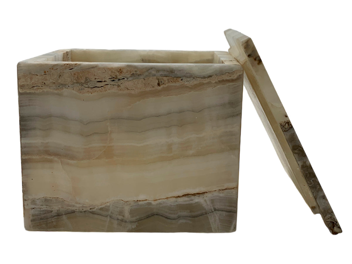 Gray Onyx Rectangular Jewelry Box Polished 12X10X10 Cm