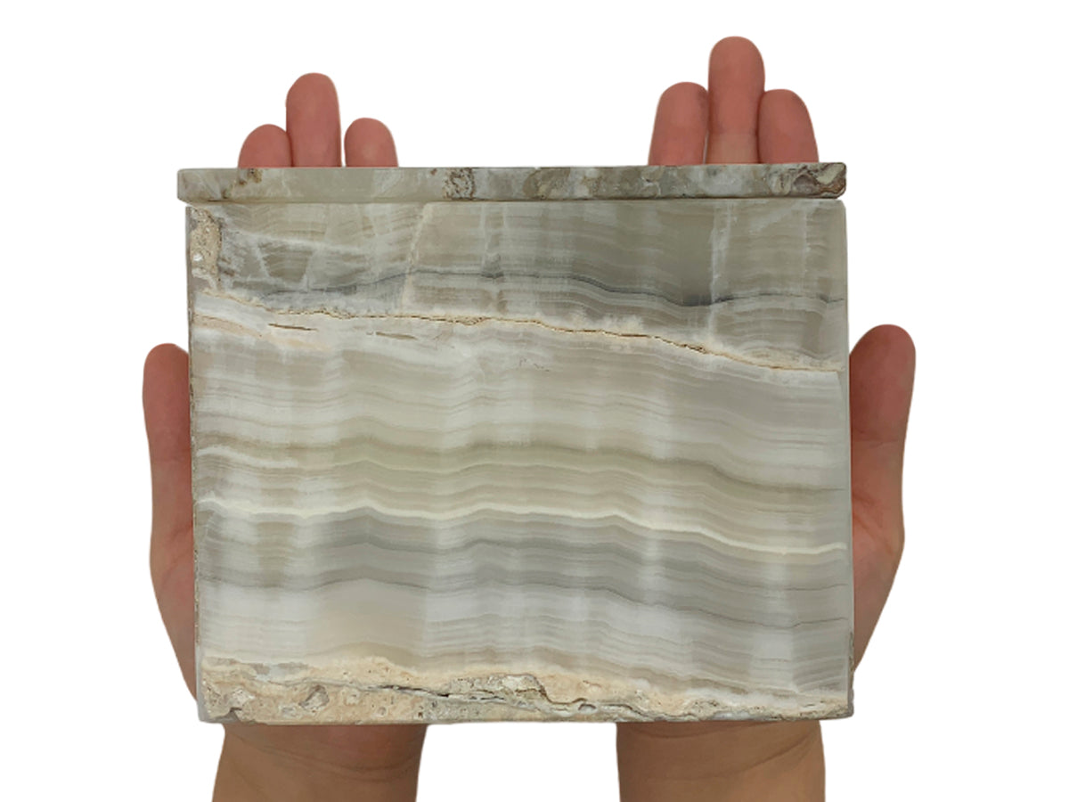 Gray Onyx  Rectangular Jewelry Box Polished 12X10X10 Cm