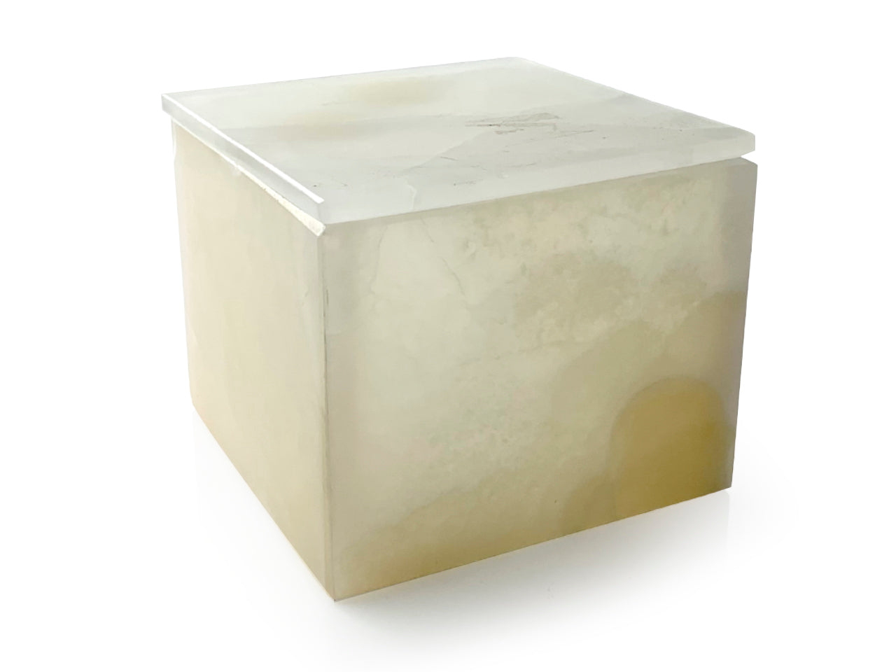 White onyx prism jewelry box 10 cm tall