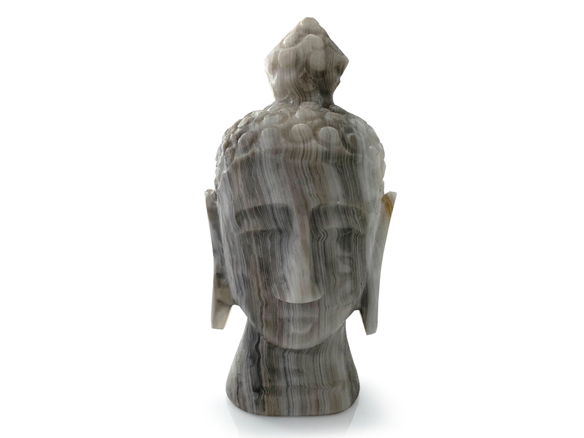 Gray Onyx Buddha Head